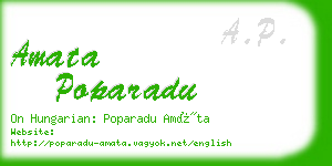 amata poparadu business card